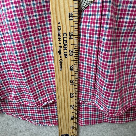 Ralph Lauren Button Down Dress Shirt Mens Medium Plaid Business Pink Preppy - Picture 8 of 11